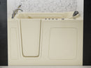 Venzi 32 x 60 walk-in whirlpool and air jetted bathtub, left drain, biscuit in a bathroom