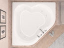 Venzi Tovila 60 x 60 corner whirlpool bathtub installed in a bathroom