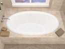 Venzi Vino 44 x 78 oval soaking bathtub installed in a bathroom