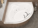 Venzi Grand Tour Esta 60 x 60 corner air & whirlpool bathtub installed in a bathroom