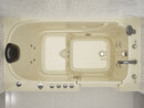 Venzi 32 x 60 walk-in whirlpool and air jetted bathtub, right drain, biscuit in a bathroom