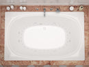 Venzi Aqui 48 x 78 rectangular air & whirlpool bathtub installed in a bathroom