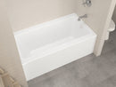 Venzi Madre 32 x 60 front skirted soaking bathtub installed in a bathroom
