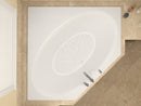 Venzi Stella 60 x 60 corner soaking bathtub installed in a bathroom