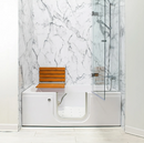 Folding Teak Shower Chair with Fold-Down Design 20.5″W x 13.4″L