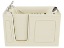 Venzi 32 x 60 walk-in whirlpool and air jetted bathtub, left drain, biscuit, detail view