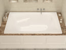 Venzi Capri 54 x 72 rectangular soaking bathtub installed in a bathroom