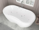 Venzi Grand Tour Velia 35.5 x 71 freestanding air and whirlpool jetted bathtub in a bathroom