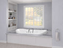 Venzi Aline 41 x 70 oval air & whirlpool bathtub installed in a bathroom