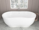 Venzi Velia 35.5 x 71 freestanding soaking bathtub in a bathroom
