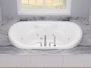 Venzi Aline 41 x 70 oval whirlpool bathtub installed in a bathroom
