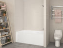 Venzi Madre 32 x 60 front skirted soaking bathtub installed in a bathroom