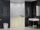 Venzi 32 x 60 walk-in whirlpool bathtub, right drain, biscuit in a bathroom