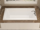 Venzi Villa 42 x 60 rectangular soaking bathtub installed in a bathroom