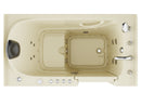 Venzi 32 x 60 walk-in whirlpool and air jetted bathtub, right drain, biscuit, detail view