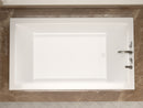 Venzi Villa 36 x 66 rectangular soaking bathtub installed in a bathroom