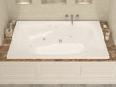 Venzi Capri 54 x 72 rectangular whirlpool bathtub installed in a bathroom