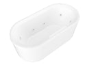 Venzi Padre 33 x 67 freestanding whirlpool bathtub feature graphic