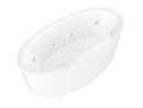 Venzi Sole 33.5 x 67 freestanding air and whirlpool jetted bathtub feature graphic
