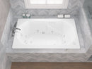 Venzi Irma 36 x 60 rectangular air & whirlpool bathtub installed in a bathroom