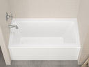 Venzi Madre 32 x 60 front skirted soaking bathtub installed in a bathroom