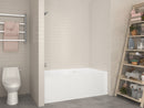 Venzi Madre 30 x 60 front skirted air jetted bathtub installed in a bathroom