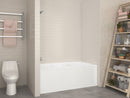 Venzi Madre 30 x 60 front skirted whirlpool bathtub installed in a bathroom