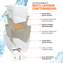 Venzi Padre 33 x 67 freestanding whirlpool bathtub feature graphic