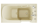 Venzi 32 x 60 walk-in soaking bathtub, right drain, biscuit, detail view