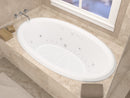 Venzi Vino 44 x 78 oval air & whirlpool bathtub installed in a bathroom