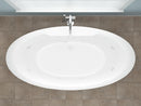 Venzi Sole 33.5 x 67 freestanding whirlpool bathtub in a bathroom