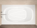 Venzi Talia 42 x 72 rectangular soaking bathtub installed in a bathroom