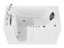 Venzi 30 x 60 walk-in whirlpool and air jetted bathtub, left drain, white, detail view