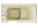 Venzi 32 x 60 walk-in whirlpool bathtub, left drain, biscuit, detail view