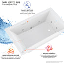 Venzi Aline 41 x 70 oval air & whirlpool bathtub feature graphic