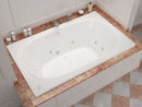 Venzi Aqui 48 x 78 rectangular air & whirlpool bathtub installed in a bathroom