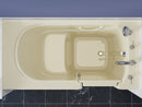 Venzi 30 x 60 walk-in soaking bathtub, right drain, biscuit in a bathroom