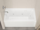 Venzi Madre 30 x 60 front skirted whirlpool bathtub installed in a bathroom