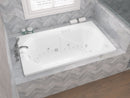 Venzi Irma 36 x 60 rectangular air & whirlpool bathtub installed in a bathroom
