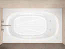 Venzi Talia 42 x 66 rectangular air & whirlpool bathtub installed in a bathroom