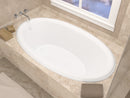 Venzi Vino 36 x 60 oval soaking bathtub installed in a bathroom