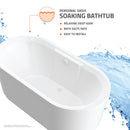 Venzi Midas 32.5 x 70.5 freestanding soaking bathtub feature graphic