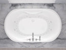 Venzi Aline 41 x 70 oval air & whirlpool bathtub installed in a bathroom