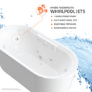Venzi Sole 33.5 x 67 freestanding whirlpool bathtub feature graphic