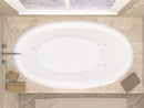 Venzi Vino 36 x 60 oval air & whirlpool bathtub installed in a bathroom