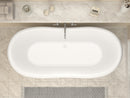Venzi Midas 32.5 x 70.5 freestanding soaking bathtub in a bathroom