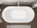 Venzi Padre 33 x 67 freestanding soaking bathtub in a bathroom