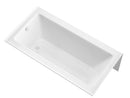 Venzi Madre 32 x 60 front skirted soaking bathtub, detail view