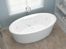 Venzi Sole 33.5 x 67 freestanding whirlpool bathtub in a bathroom