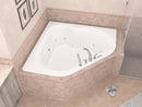 Venzi Grand Tour Tovila 60 x 60 corner air & whirlpool bathtub installed in a bathroom